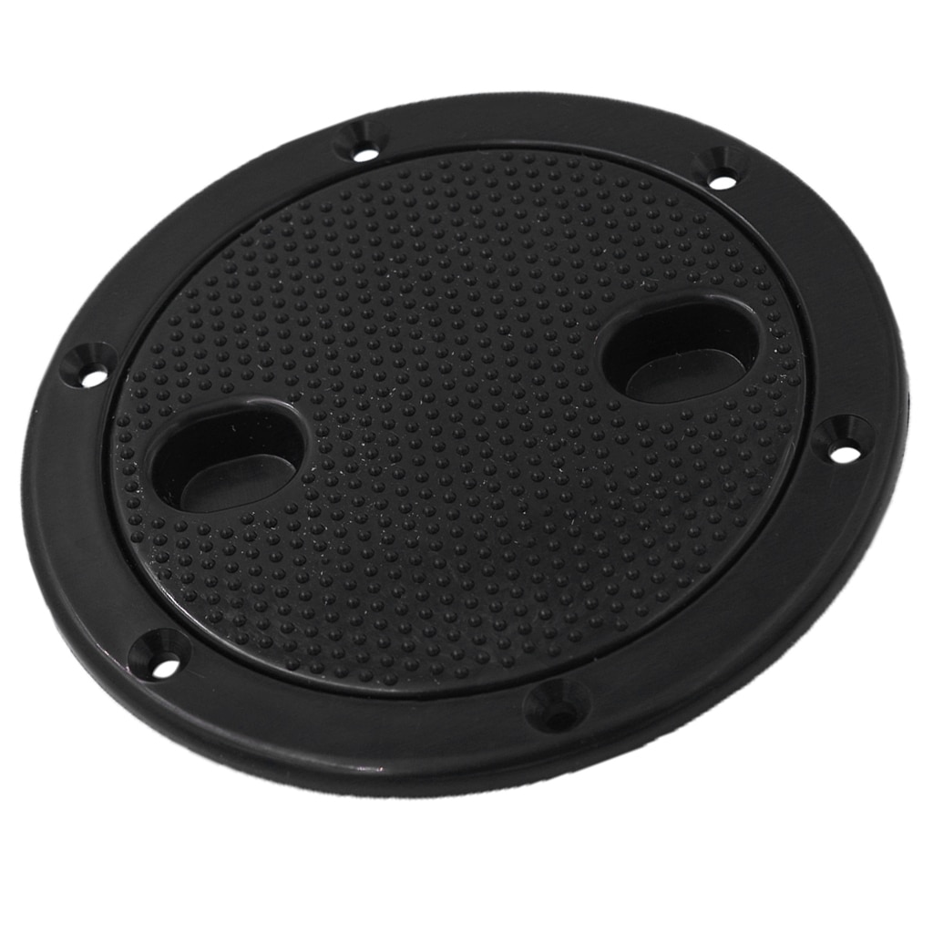 Marine Boat RV Black 4 inch Access Hatch Cover Twist Screw Out Deck Plate Round Inspection Hatch for Boat Black
