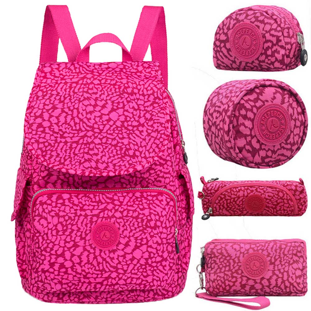 Aceperch Vrouwen Nylon Originele Rugzakken Mochila Escolar Feminina Meisje Casual Waterdichte Rugzak Tas Laptop Bagpack Mochilas Mujer: Leopard