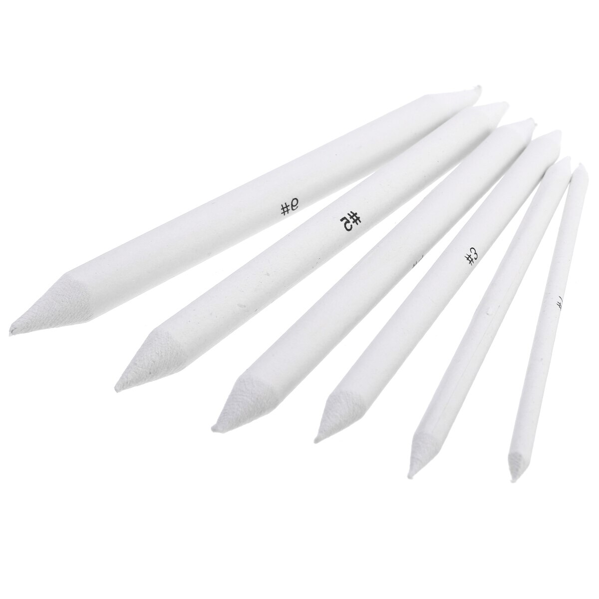 6pcs Blending Sketch Smudge Pen Tortillon Sketch Art White Drawing Pen Tool Rice Paper Art Supplies for Student Painting Station