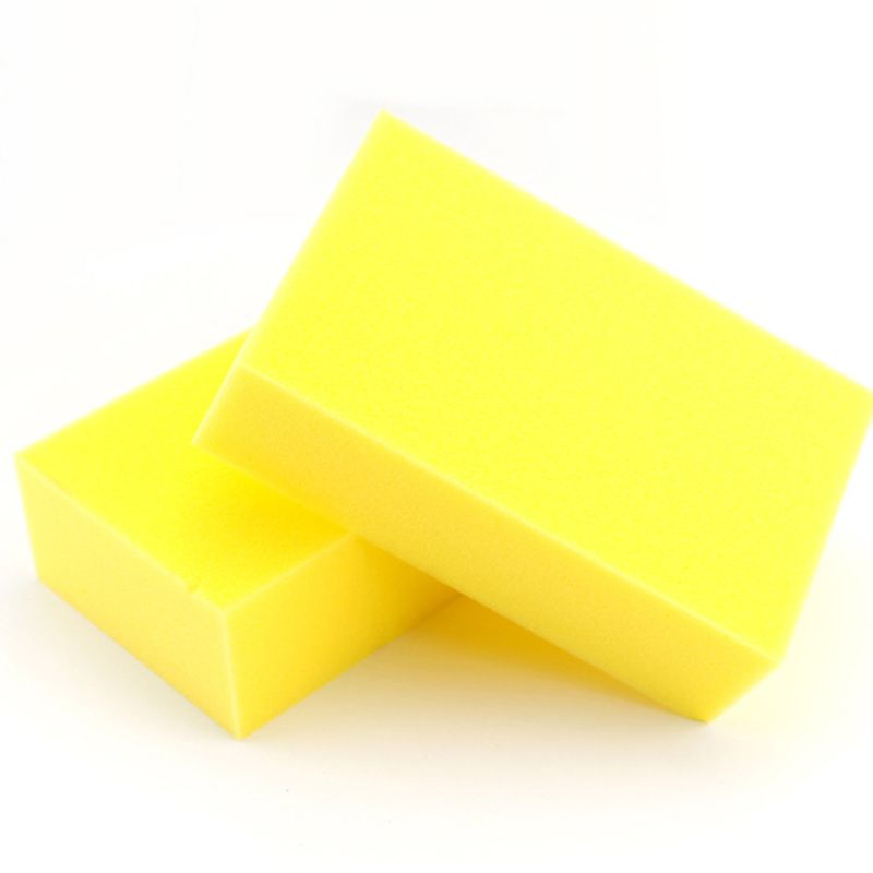 Esponja cuadrada de cera para lavado de coches, accesorio amarillo de gran tamaño, Extra suave, , 5 unidades