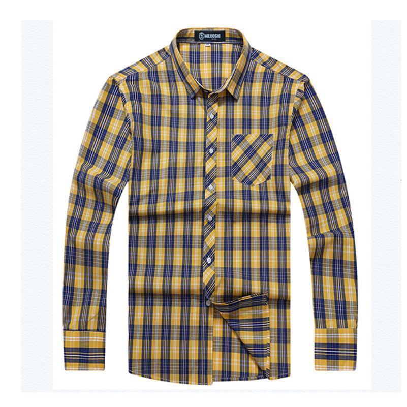 Plus größe 10XL 8XL 9XL 6XL 5XL 4XL Männer Kleidung verlieren passen Männer Langarm-Shirt Männer Plaid Baumwolle lässig Männer Shirt Sozialen: 4 / 8XL