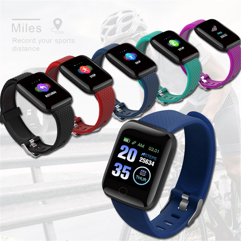 Smartklokke armbånd blodtrykk puls søvnmåler fitness tracker sport band for android ios 116 pluss menn kvinner barn