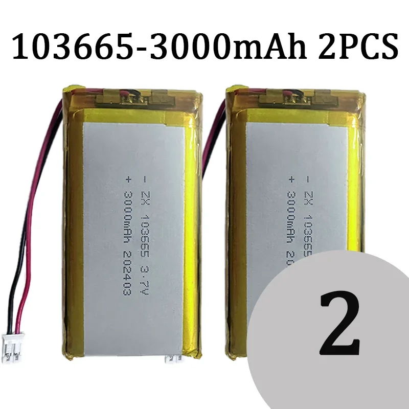 z.SHTV 3000mAh 103665 Oplaadbare lithium-polymeerbatterij voor mobiel opladen van tabletGPS PSP PAD E-book POS Machine Power: Black