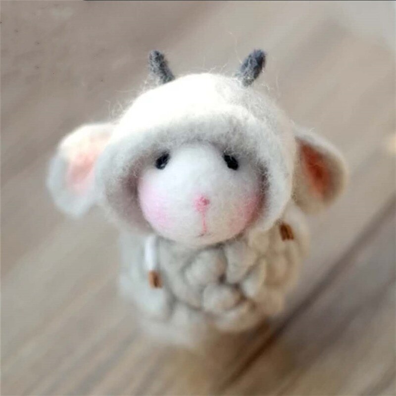 DIY pequeño ratón de lana, manualidad de fieltro sin terminar, Kit de herramientas para manualidades, Material de aguja, hecho a mano