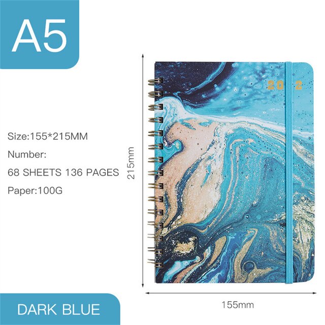 2022 Time 365 Days Schedule Book A5 Newest Notepads Planner Reminder Timetable Desk Dates Diary Agendas Notebook: Fluid age