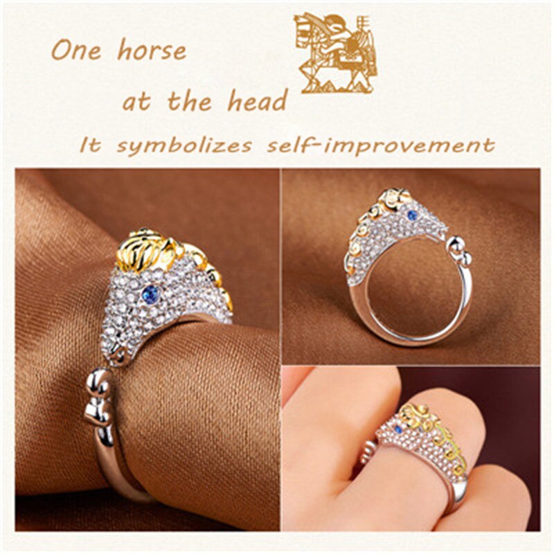 Milangirl luxe glanzende dierenring konijn/varken/draak/paard/aap/slang/schaap/tijger/hond/rat kristallen ringen voor damesmeisjes: J