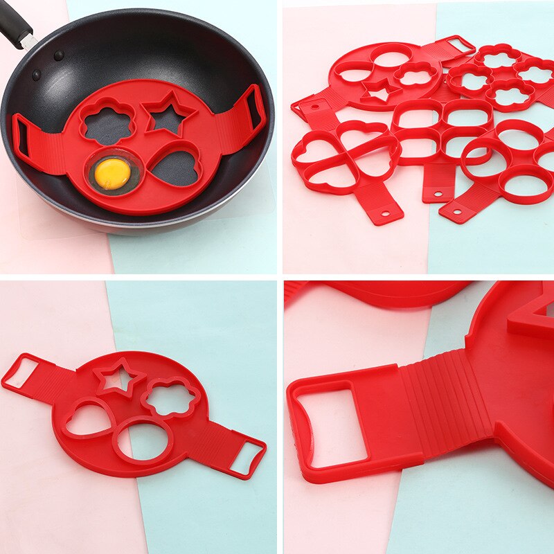 1PC agujeros tortilla de silicona y herramienta de tortitas accesorios de cocina de tortitas, molde DIY muffin Paste pan Pancake