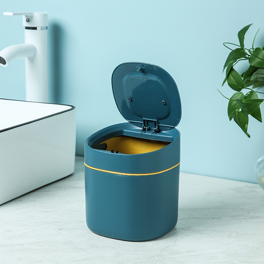 Desktop Trash Can 4L Garbage Storage Waste Bin Bucket Living Room Table Dustbins Portable Pencil Container Organizer
