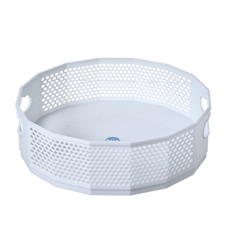 Estante de almacenamiento giratorio de 360 ° para condimentos de cocina, caja de almacenamiento de grandes almacenes, armario de cocina, suministros de baño: White L