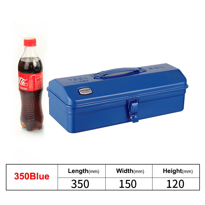 Boîte à outils valise professionnelle étanche organisateur vide fer à la maison grand rangement en métal boîte à outils Portable polyvalente: 350 blue