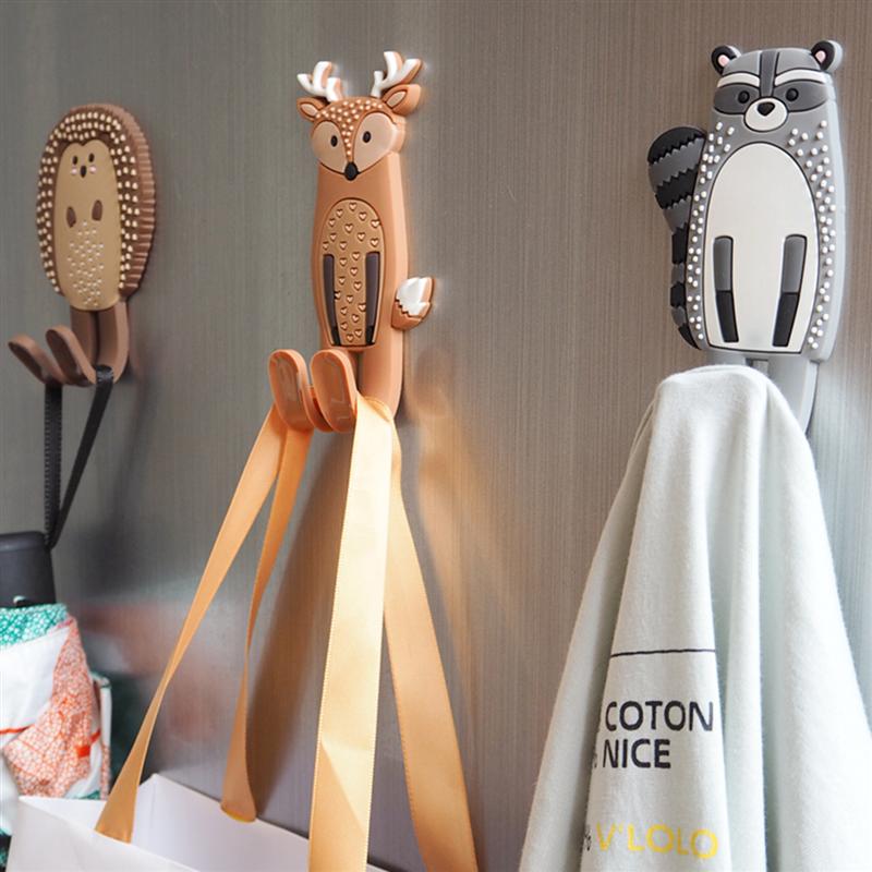 Lovely animal Fridge Hook Key Wall Crochet Holder Removable Kitchen Hooks Home Decor key holder wall can Washed holder wall hook