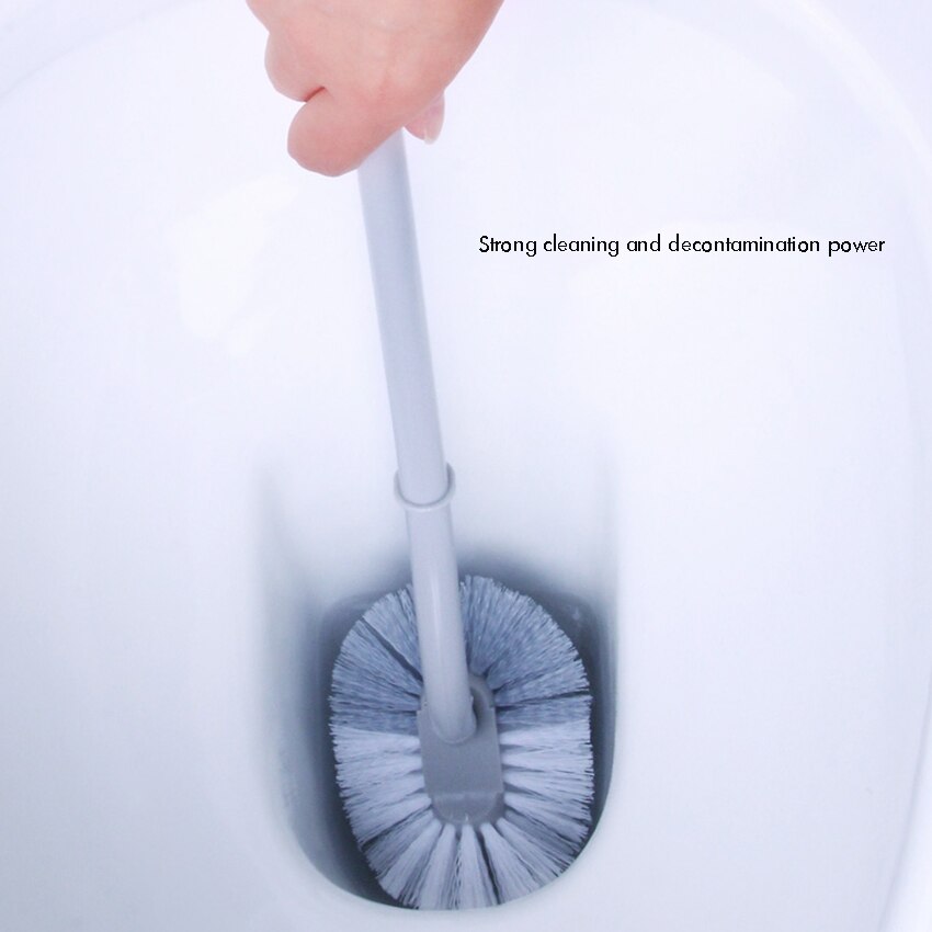Toilet Bowl Brush with Hard &amp; Soft Bristles, Curved Angled Cleaner Brush Scrubber for Deep Cleaning Under The Rim Bathroom Brush