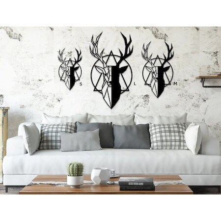 Colgante placa de Metal decorativa para pared de ciervo para el hogar Decoración para el salón Marco de moderno decoración para el hogar y la Oficina