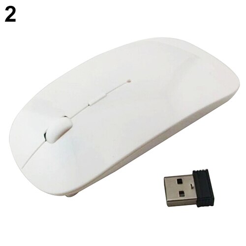 Draadloze Muis Oplaadbare Ergonomische Muis 2.4Ghz Slim Usb Optische Muizen Voor Macbook Laptop Pc Draadloze Muis: WHITE