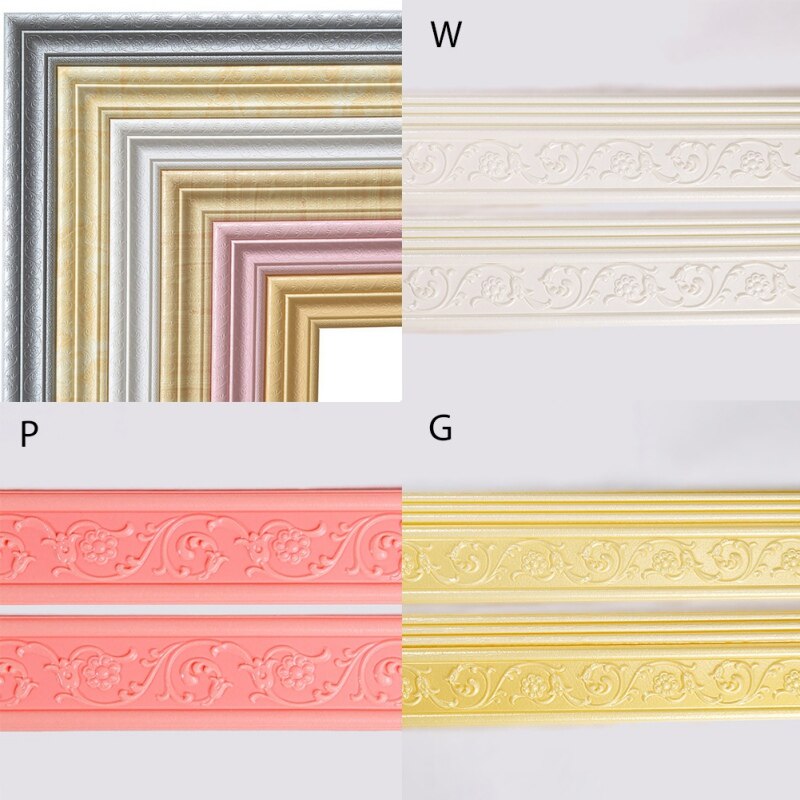 3D Pattern Sticker Wall Trim Line Skirting Border Decoration Self Adhesive Household For Living Room DIY Background Stickers·