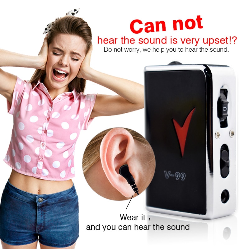 Ear Ringing Mp3 V99 MP3 Hearing Aid Rechargeable Ear Sound Amplifi... – Grandado