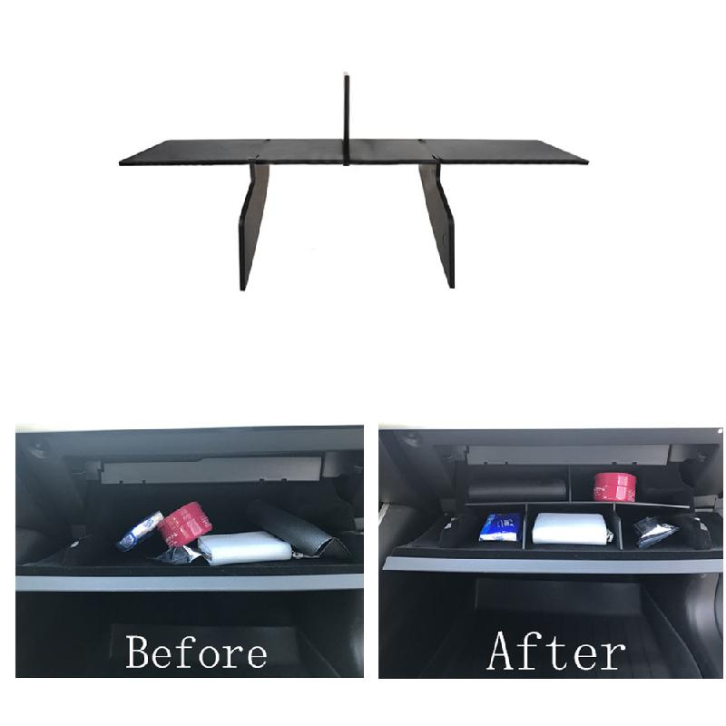 Car Styling Copilot Storage Box ABS Compartment Partition For Tesla Model 3 Glove Box Layered Sorting Board Accessories
