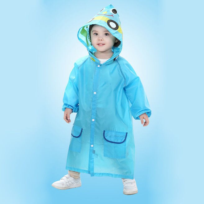 Chubasquero de dibujos animados para niños, ropa de lluvia coreana, bonito poncho para bebé, artículos para el hogar, parque infantil, Festival Songkran, 1 Uds.: Azul