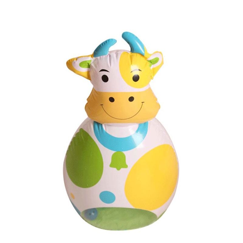 PVC Inflatable Tumbler Children Toy Cute Cartoon Animal Shape with Bell Infant Punching Bag Interactive Toys