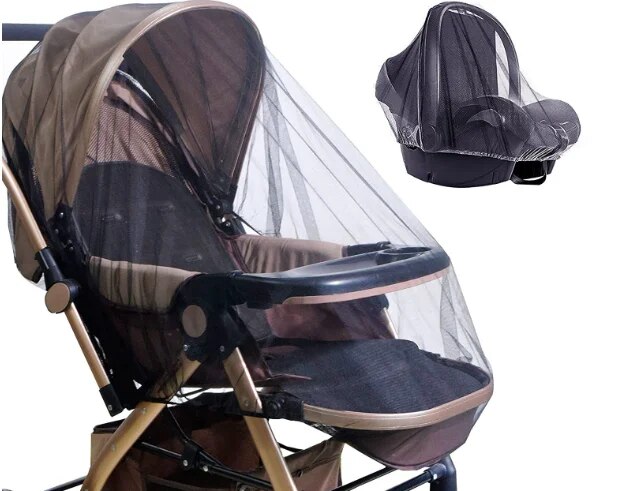 Klamboe Voor Kinderwagen Draagbare Mini Wieg Bug Netto Wasbare Fijne Mesh Cover Met Elastische Rand Voor Kinderwagen Wieg: Black