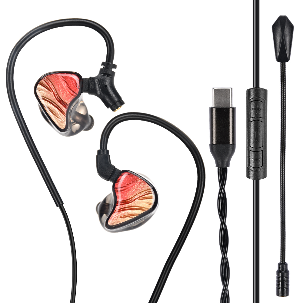 Kinera Celest IgniteX Beast In-Ear Earphones 1DD+1BA With Detachable Boom Microphone Cable Headset Hybrid Dual Driver IEMs: black