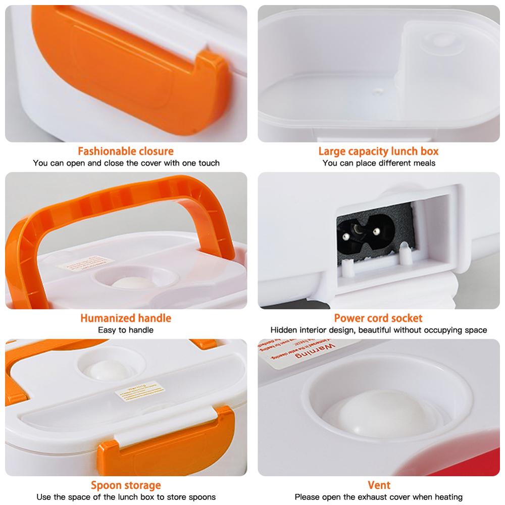 1.5L Elektrische Verwarming Lunchbox Huis & Auto 12V 220V Plug-In Lunchboxen Plastic Of Stalen voedsel Container Draagbare Gerecht Bento Box