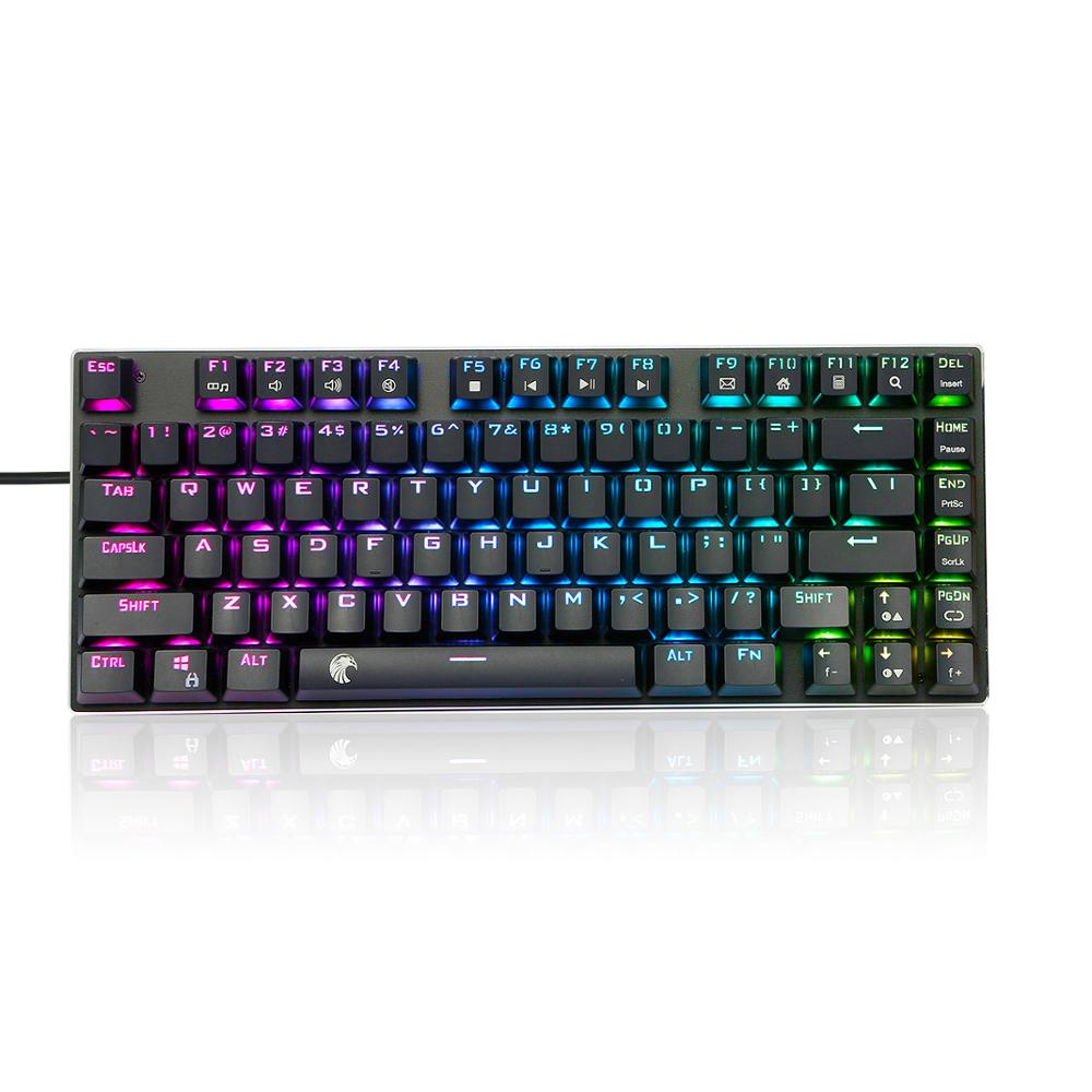 Z88 RGB Backlit Small Mechanical Keyboard Outemu Switches Tenkeyless No Number Pad 81 Keys Mini Gaming Keyboard for Typist Gamer