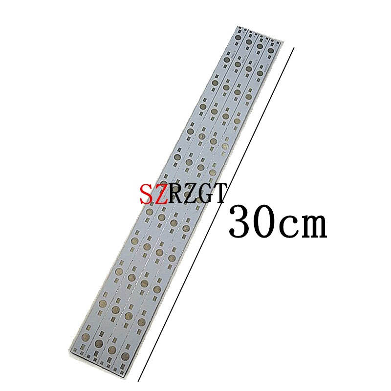 10 stk 30cm x 1cm kretskort av aluminium til 12 x 1w, 3w, 5w ledet chip