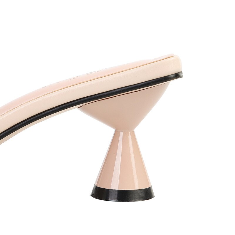 Zomerse dames slippers hoge hakken sandalen ruches vrouwelijke buitenslippers casual vakantie strandschoenen