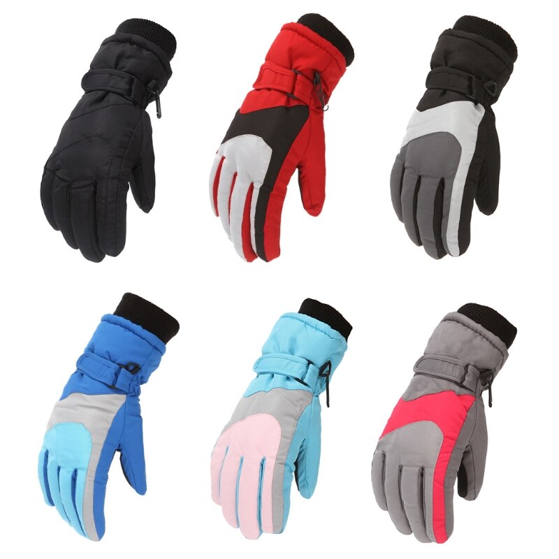 Kids Child Winter Thicken Warm Mountain Snowboard Ski Gloves Waterproof Mittens
