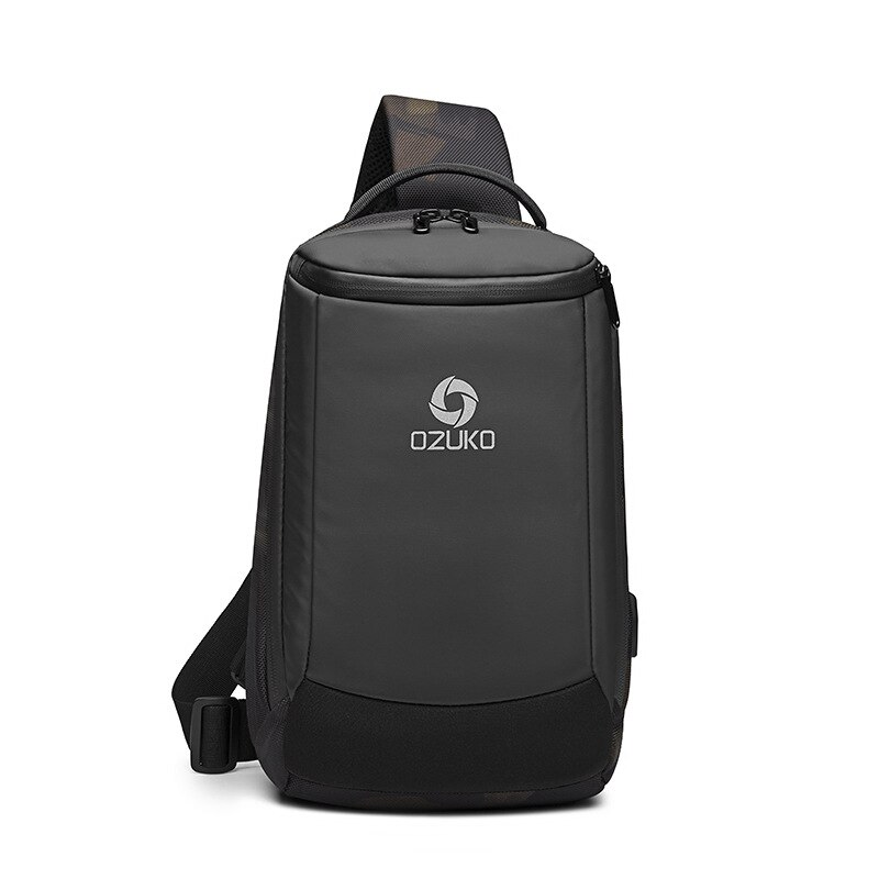 OZUKO Geschäft Brust Tasche Wasserdichte Crossbody Handtasche USB Ladung Schulter Tasche iPad Telefon Pack Anti-diebstahl Brieftasche: Tarnung