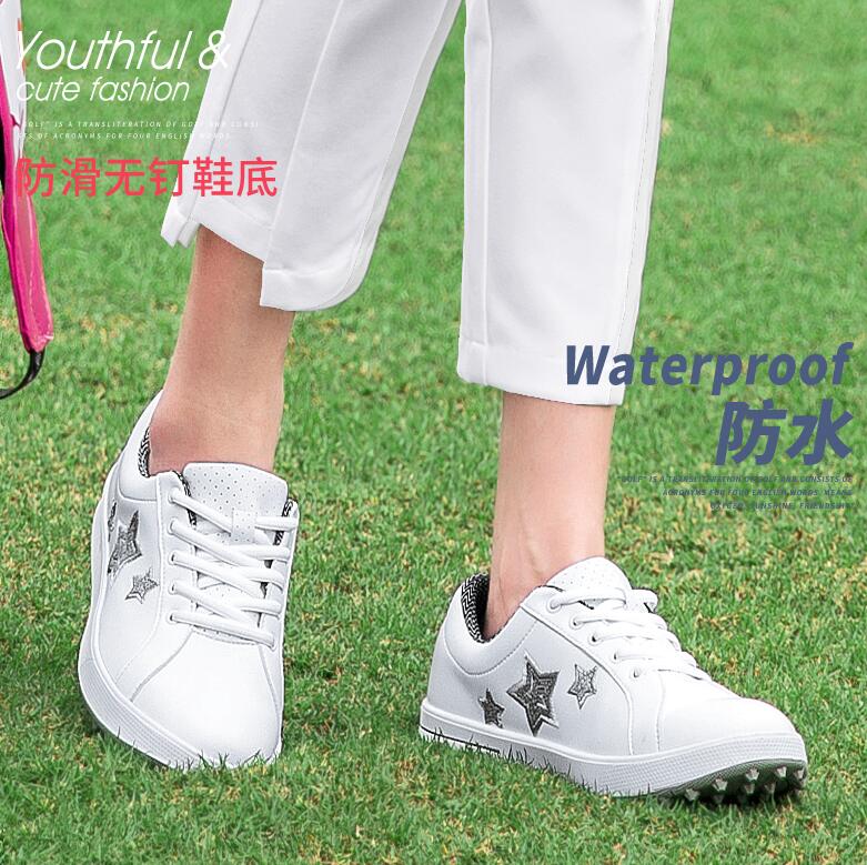 PGM Korean Women Golf Shoes Leisure Fixed Nail Waterproof Sneakers