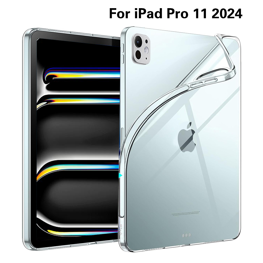 Custodia trasparente per iPad Air 11 pollici 2024 Air 13 2024 Custodia morbida in silicone Tpu Airbag Cover antiurto Funda per Pro 11 "13'' 2: Black