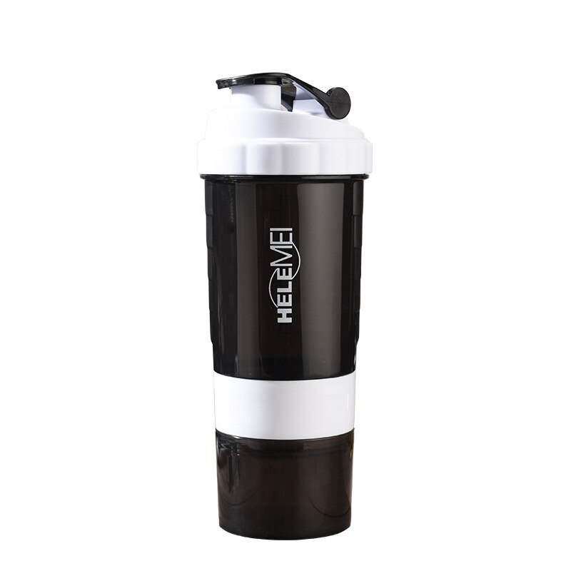 Batido de proteína en polvo, vaso para batidos, deportes, botella de agua, hervidor ciclónico, tazas a escala, café, té de la leche: Blanco