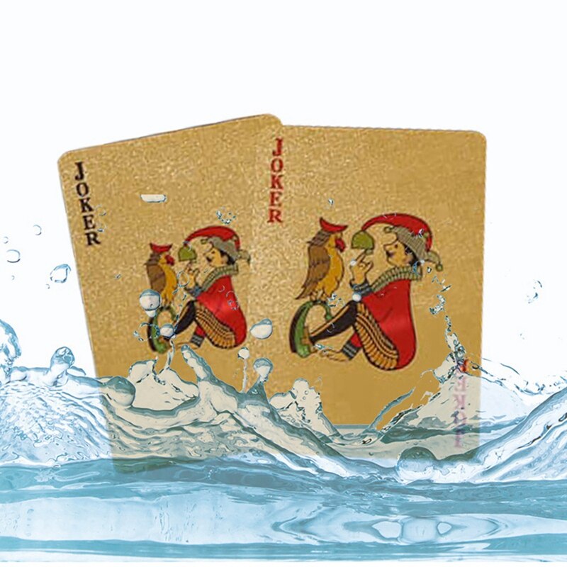 Vandtæt pokersæt dæk guldfolie spillekort brætspil magiske kort