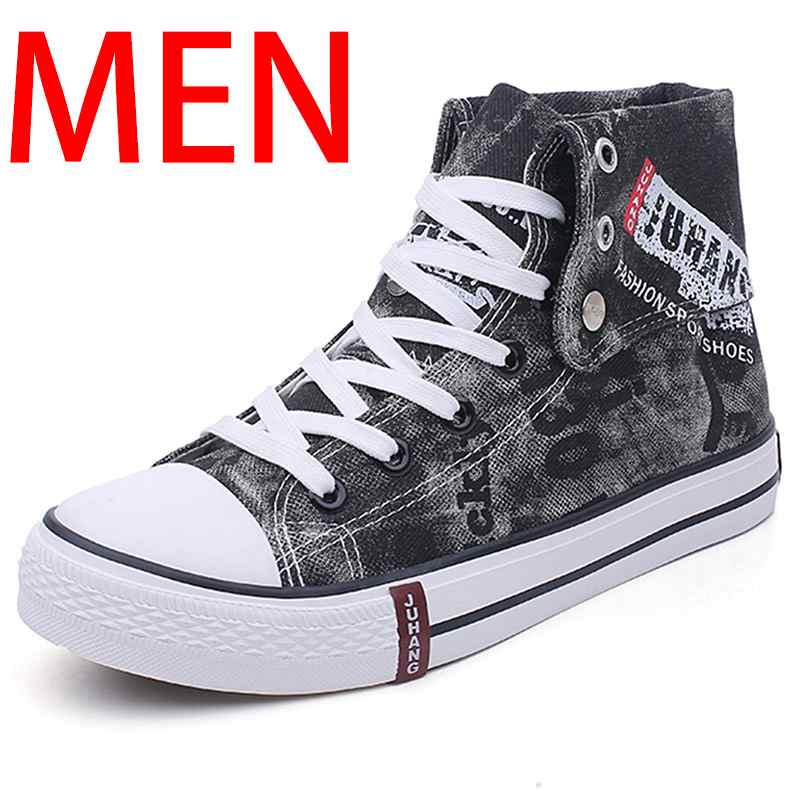 Sneakers heren canvas schoenen casual gevulkaniseerde schoenen heren hoge sneakers zomer veterschoenen ademende sneakers heren: Zwart / 9.5