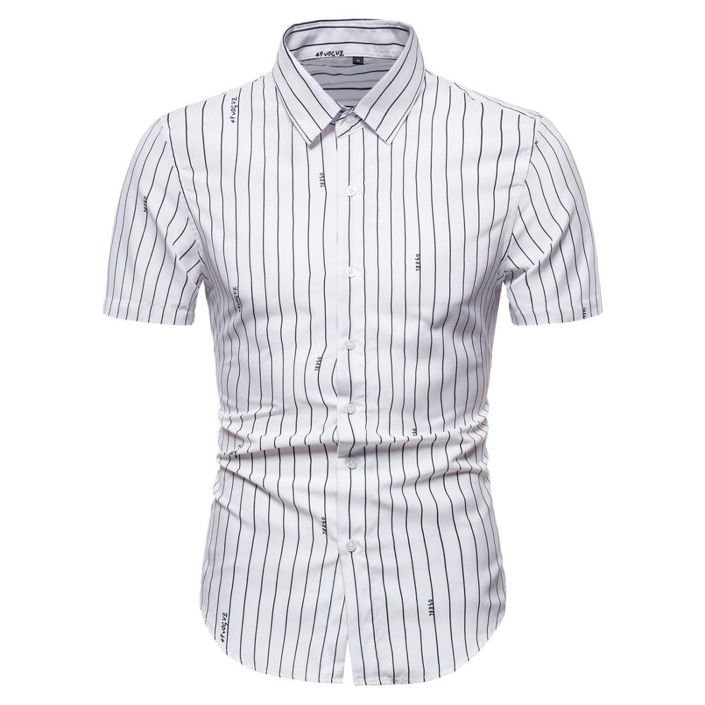 Skjorter mænd sommer kortærmet afslappet farve herreskjorte bomuld herreskjorter