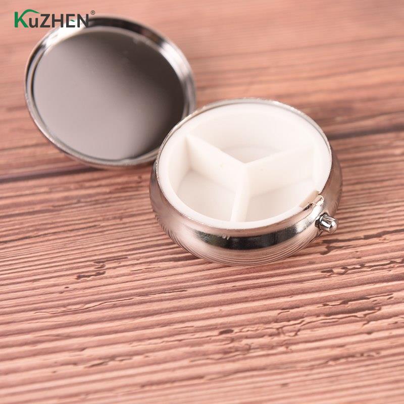 Vouwen Pil Case Draagbare Pillendoosje Make Storage Container Metalen Pil Cutter Geneeskunde Organizer 30G