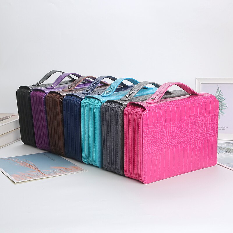 200 Slot Etui School Penal Voor Meisje Jongen Pencilcase Grote Capaciteit Pen Box Briefpapier Tas Kit Grote Pencilfolder Pouch gaten