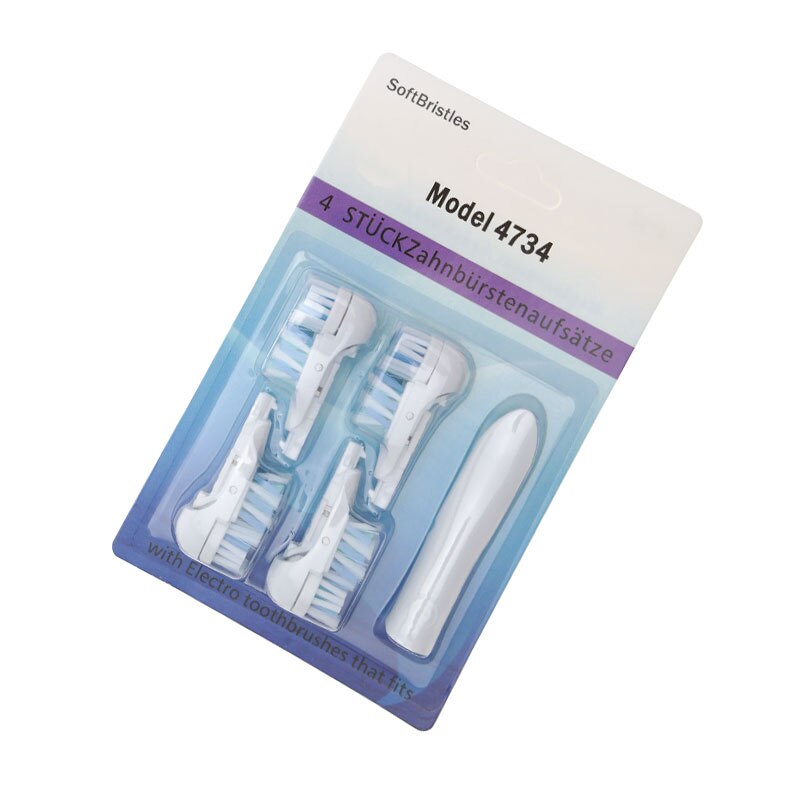 Elektrisk tandbørste med 2 stk tandbørstehoveder  + 4734 elektrisk tandbørstehoved: Tværgående hoveder