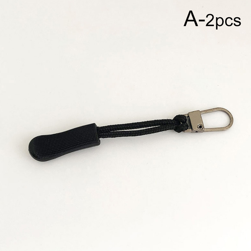 Tirette de fermeture éclair, 2 pièces, attache-étiquette de corde, Clip de remplacement, boucle cassée, sac de voyage, valise, sac à dos de tente: A
