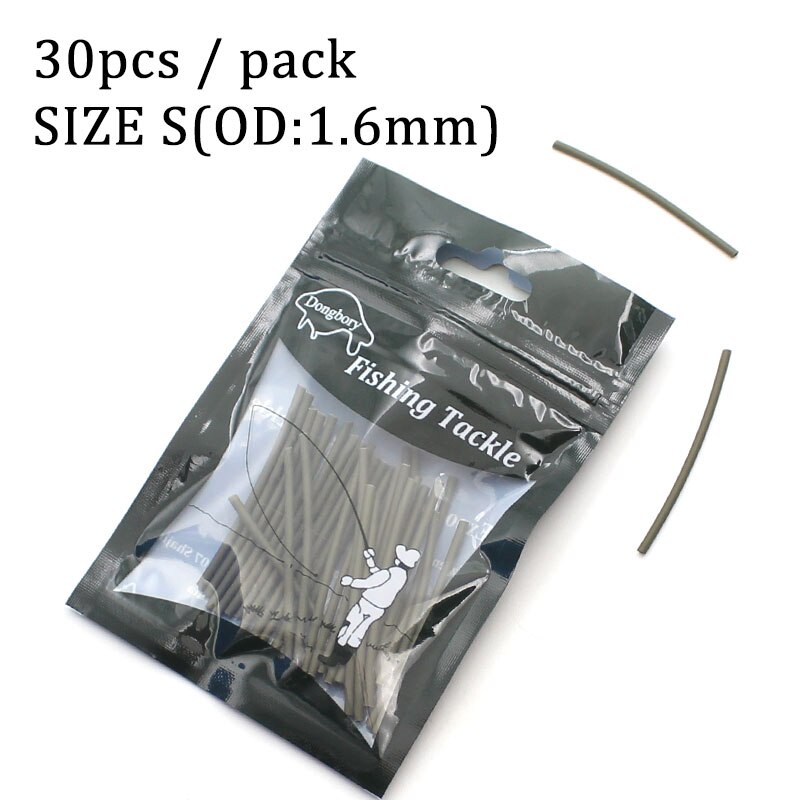 30 Stuks Karpervissen Stoom Krimpkous Buizen Voor Karper Rig Maken Accessoires Karper Haak Vissen Buis Anti Wirwar Mouwen end Tackle: 30PCS-S