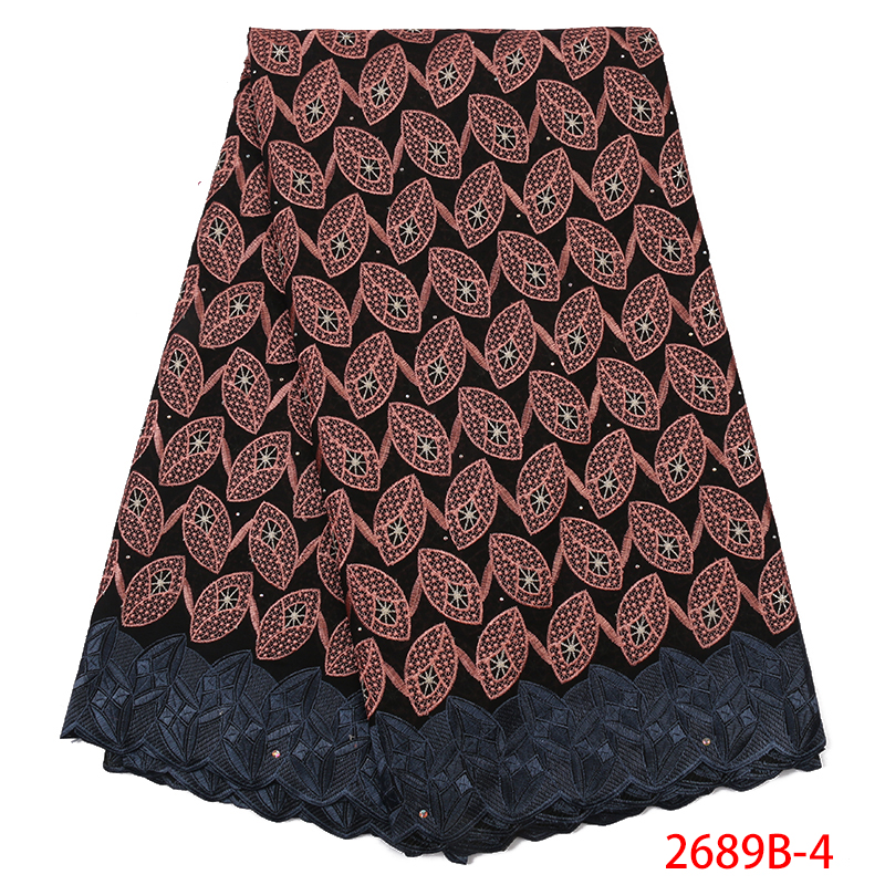 Dentelle suisse lace tissu africain brodé | Tissu de , avec lacets en coton et pierres, dernière collection nigériane
