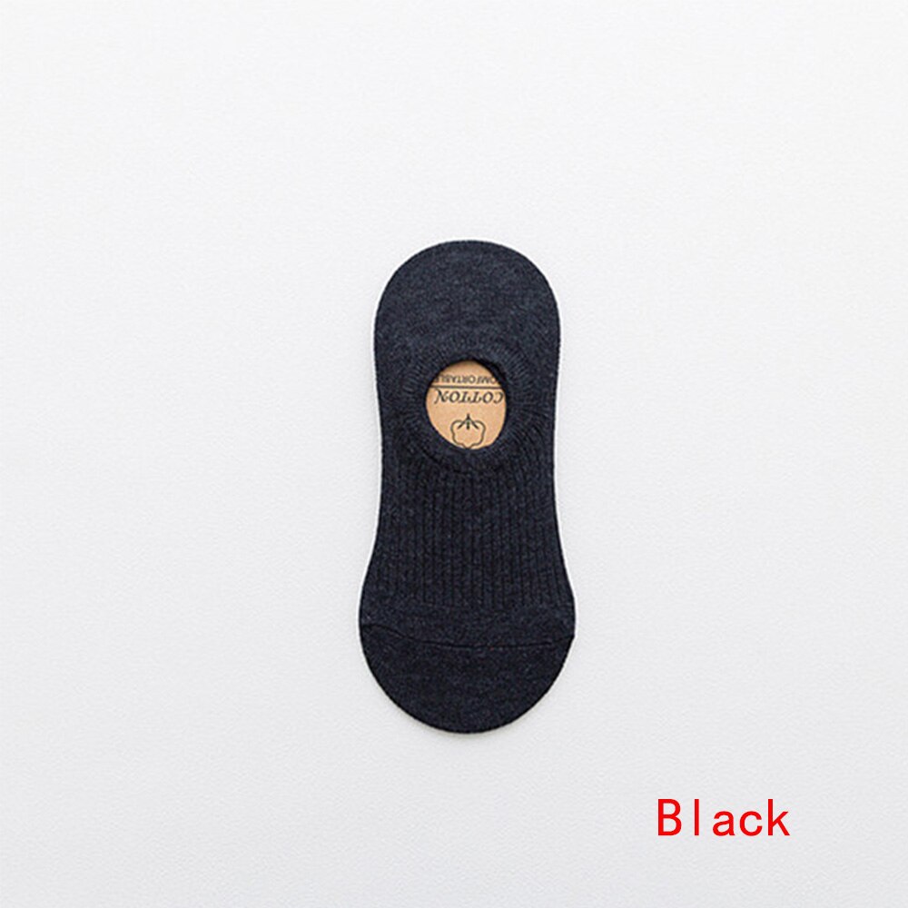 1 Pair Soft Women Socks Solid Color Shallow Mouth Breathable Comfortable Socks Women Cotton Non Slip Boat Cotton Socks: black