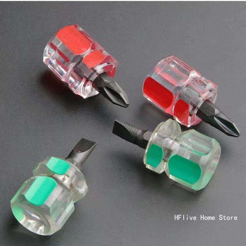 mini śrubokręt Wkrętak krzyżakowy mini śrubokręt Krótki mały zestaw narzędzi z dzielonym błotnikiem Wkrętaki płaskie z łbem krzyżowym z rowkiem