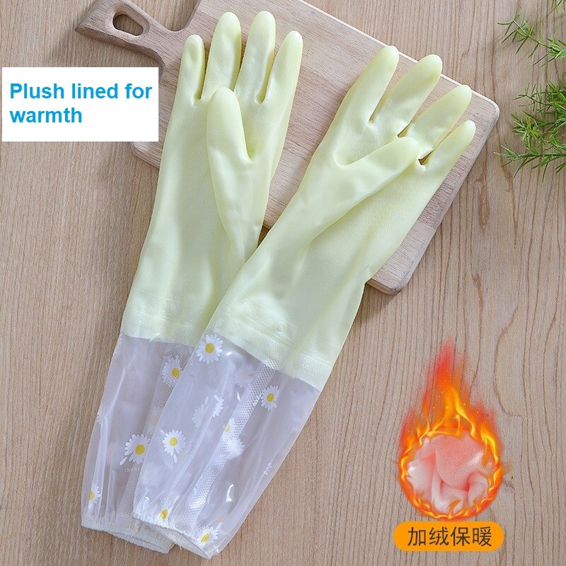 Beständig Fett Lösungsmittel Nicht-slip Küche Dish Waschen Haushalt Reinigung Scratch Beständig Handschuhe: Extended fleece / M