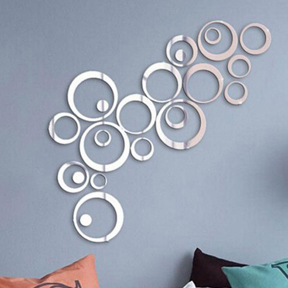 Asypets 3D Anti-Fouling Acryl Spiegel Cirkel Vormige Muur Sticker Badkamer Veranda Plafond Decoratieve Decal
