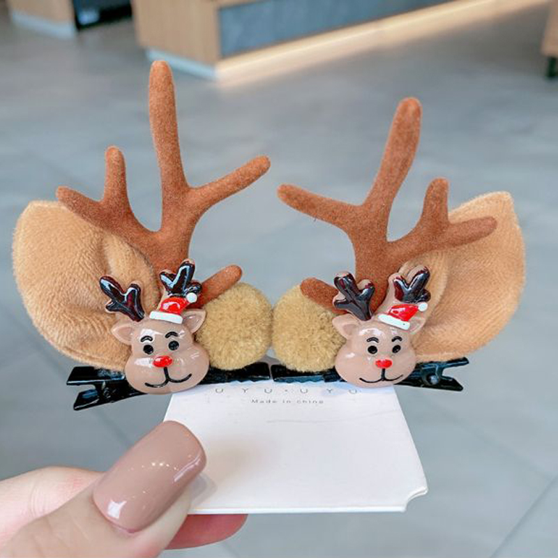 Serre-tête en bois d'élan pour filles, épingle à cheveux, serre-tête de dessin animé, décoration de noël, Super mignon, 2022: Reindeer
