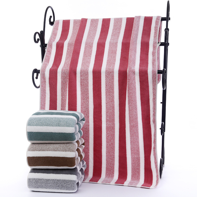 Juego de toallas y toallas de baño con estampado de forro polar coral ancho y profundo, pelo absorbente y seco