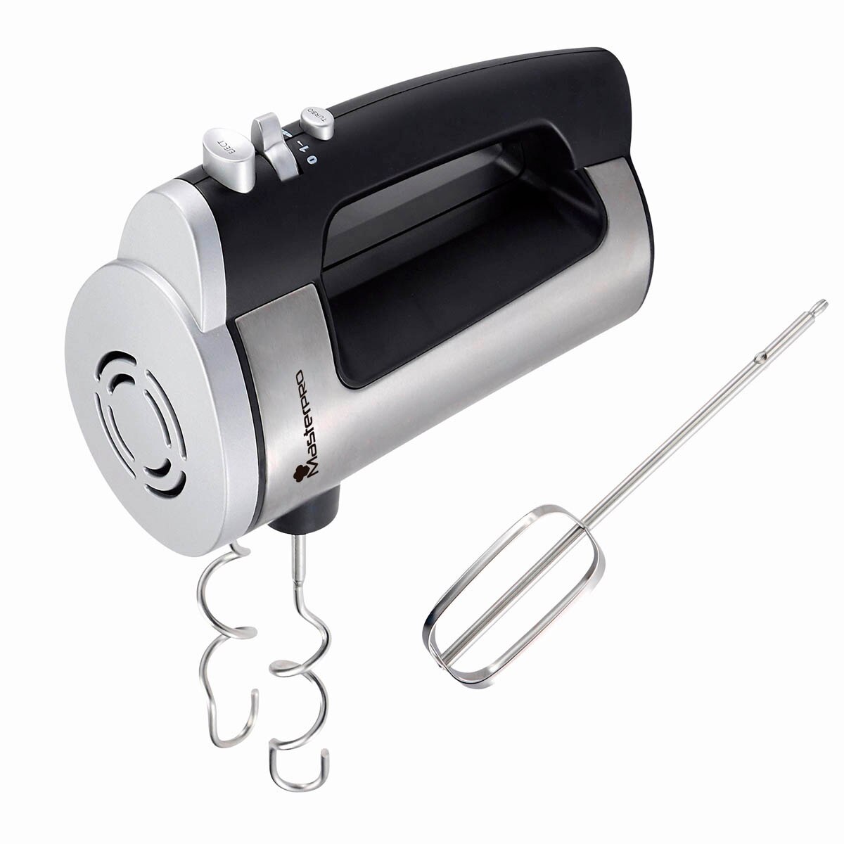 Batidora de mano Masterpro, acero inoxidable, potente, rapida, silenciosa, portatil, , moderna, , fácil uso y limpieza, 6 velocidades, batidora de mano electrica, batidora